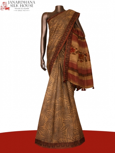 Pure Exclusive Pallu Tussar Silk Saree